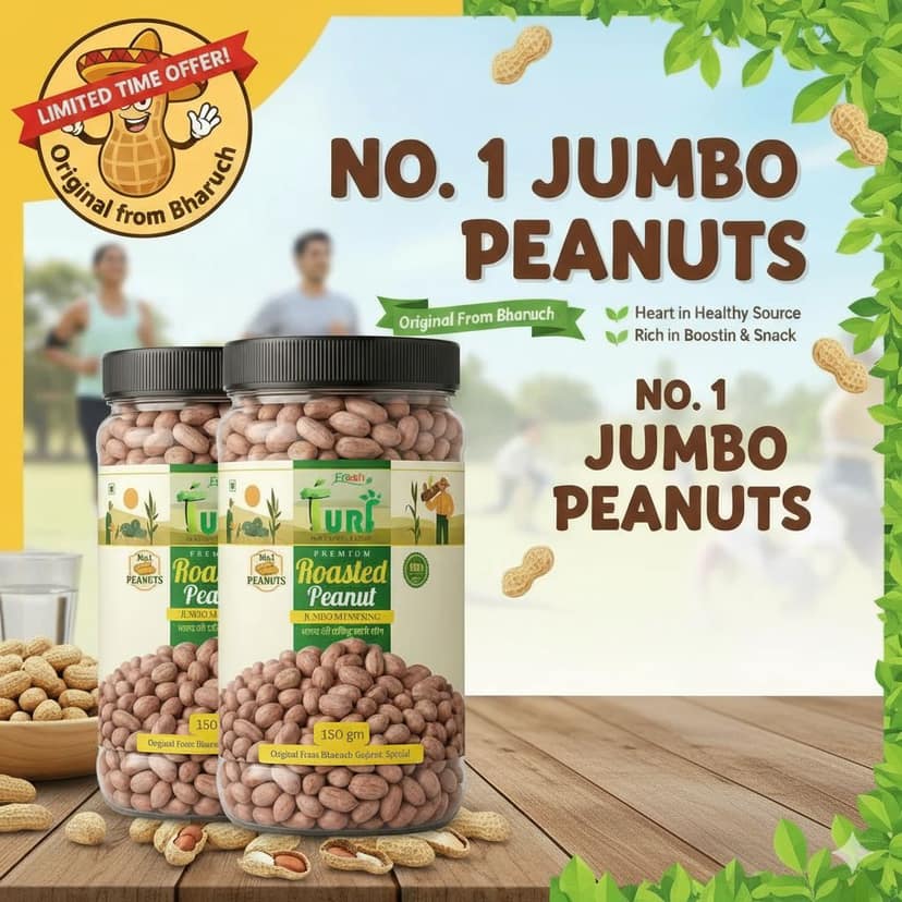 TURF FRESH - Premium Roasted Peanut| Khari Sing - Chakna Dana Chana | Bharuch Gujarat Special | Mixed Jar Combo view 2