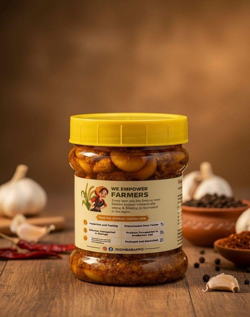 SIDHBABAFPO Homemade Garlic Pickle - Tangy & Spicy view 2