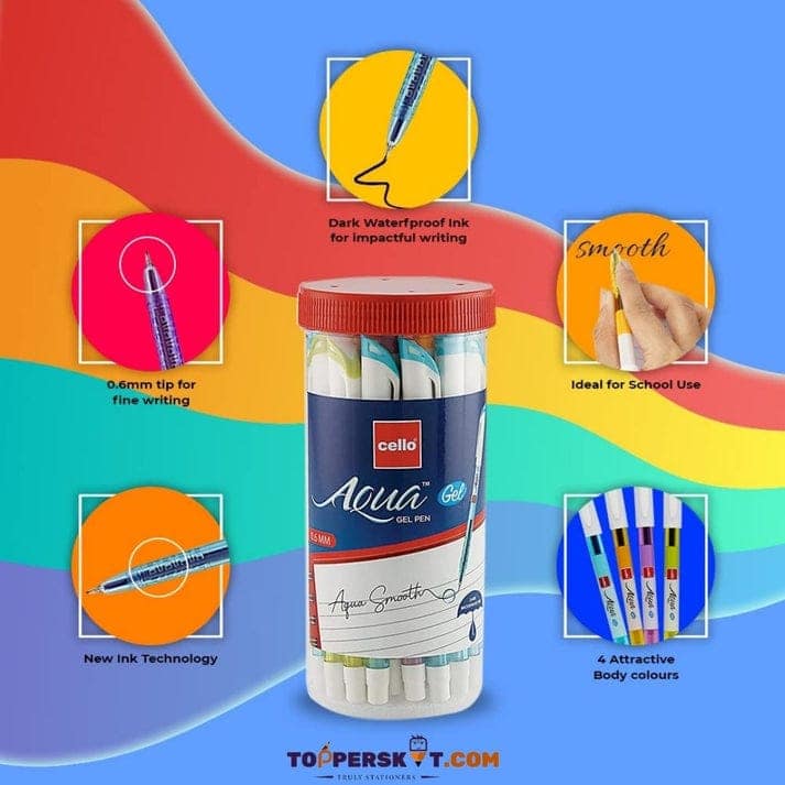 Cello Aqua Gel Pen – Blue (Pack Of 1) view 2