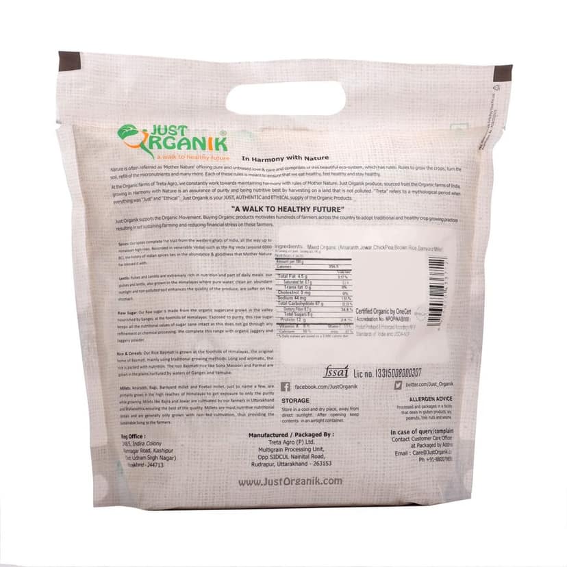 JUST ORGANIK, Gluten Free Flour � 1.5 kg | 100% Organic | Atta | Gluten Free Atta | Flour | 100% Natural Ingredients | USDA Certified view 2