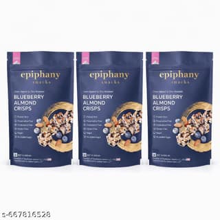 Epiphany Dry Fruit Snacks Blueberry Almond Bars Healthy and Delicious Dry Fruit Sweet Energy Crunch ( No Sugar Added )85gm-PO3