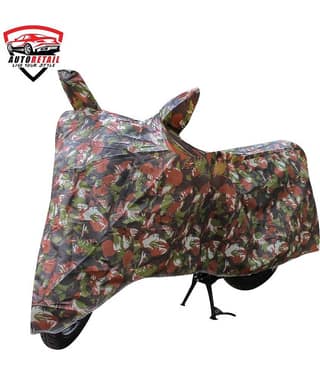 AutoRetail - Jungle Dust Proof Two Wheeler Polyster Cover With (Mirror Pocket) for CT100 ( Pack of 1 )