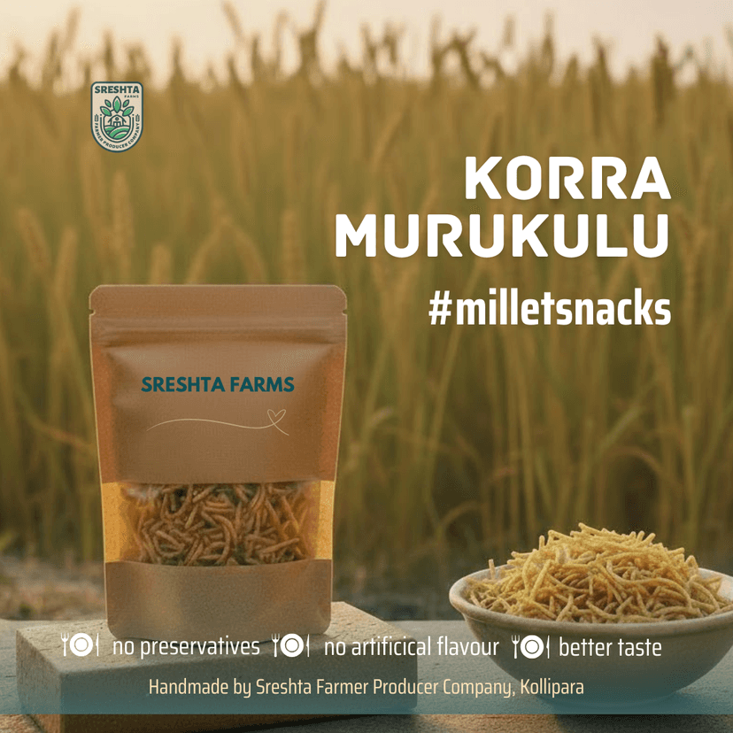 Sreshta Farms Crispy Murukulu Healthy South Indian Snack Korra (Foxtail Millet) view 2