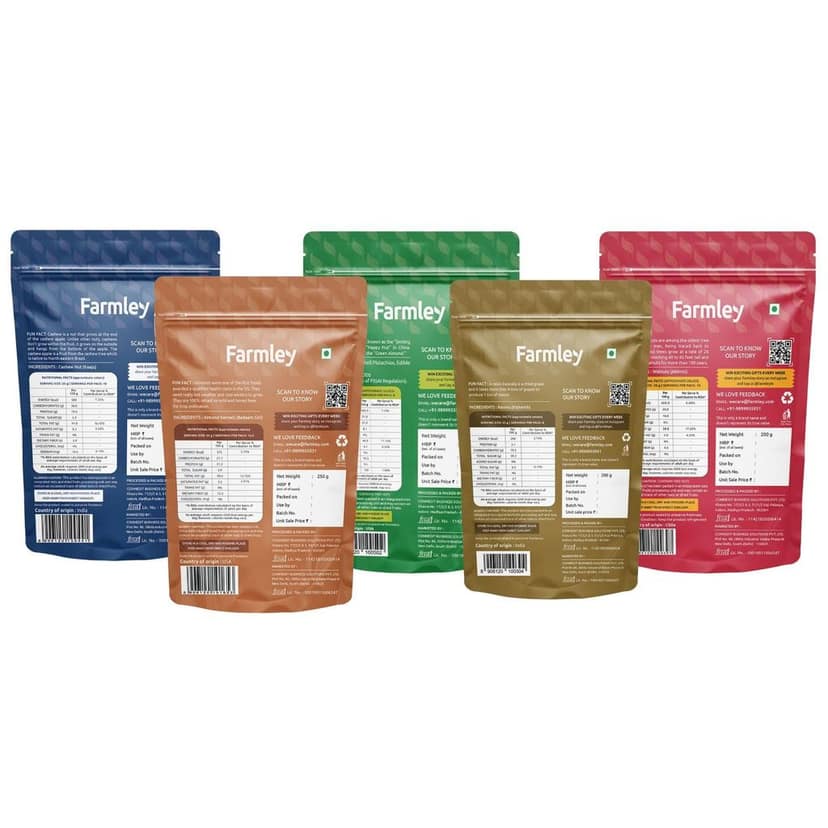 Farmley Premium Dry Fruits Combo1 Kg I Almond 250g, Cashew 250g, Walnut 200g, Raisin 200g & Pistachios 200g I Delicious and Nutritious view 2