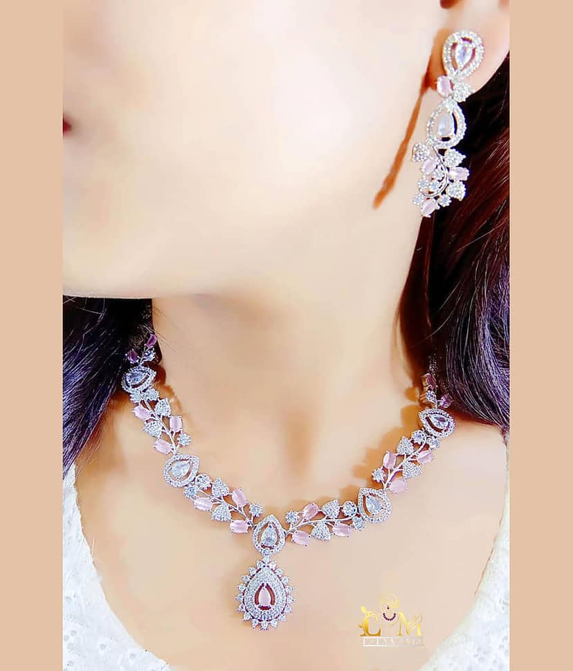 Ladymania Pink Alloy Necklace Set ( Pack of 1 ) view 2