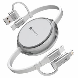 Portronics 60W Quadline 4-In-1 Multifunctional Fast Charging Retractable Cable
