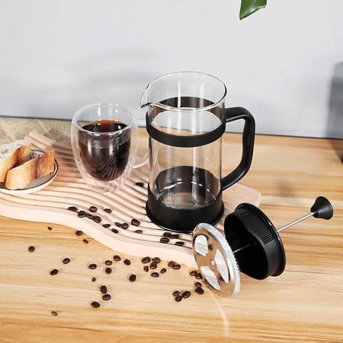 The Bean Co Roasters French Press Coffee Maker | Heat Resistant Borosilicate Glass |Superior Filtration | Stainless Steel Plunger with Mess (1000 ML) view 2
