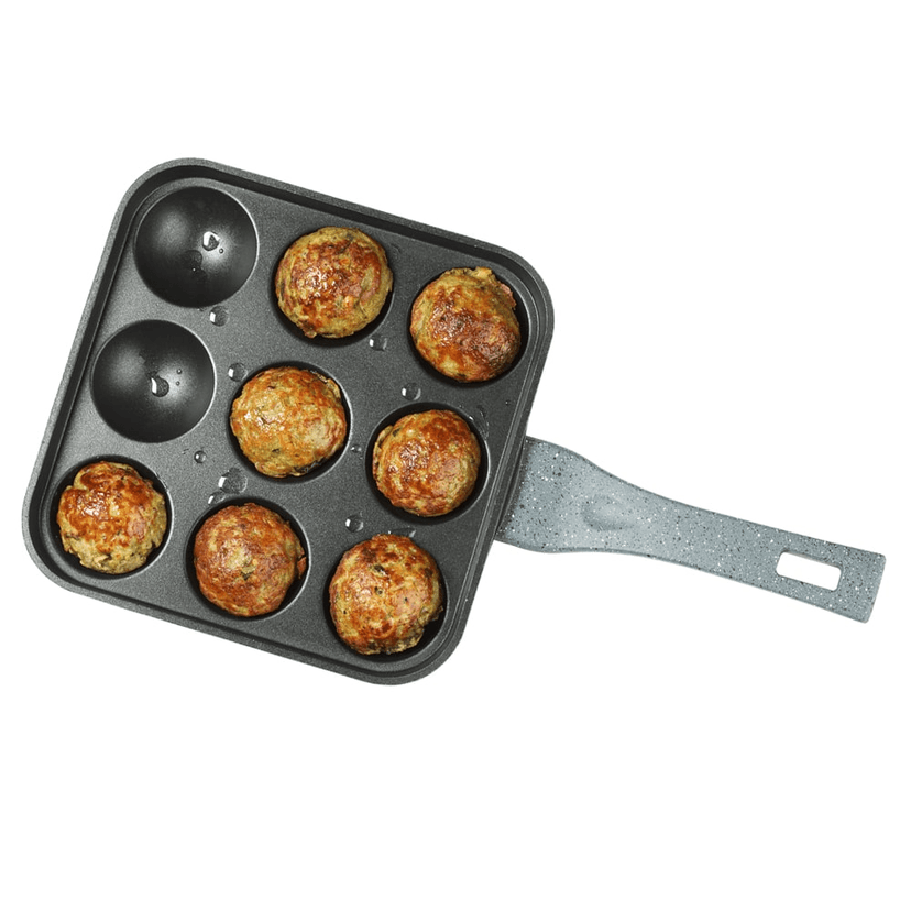 Premier Non stick Astral Paniyaram Square pan 9 Cavity with glass Lid view 2