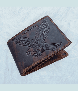 COCO ROYAL Leather Printed Men's Two Fold Wallet With 10 Slots For Card ( Brown , Pack of 1 )