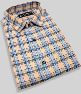 Comey 100% Cotton Slim Fit Checks Full Sleeves Men's Casual Shirt - Blue ( Pack of 1 )