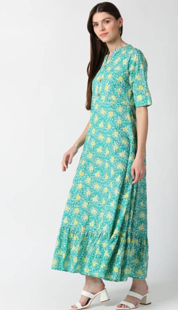 ATTIRIS Women's Cotton Floral Printed Regular Fit Kurta view 2