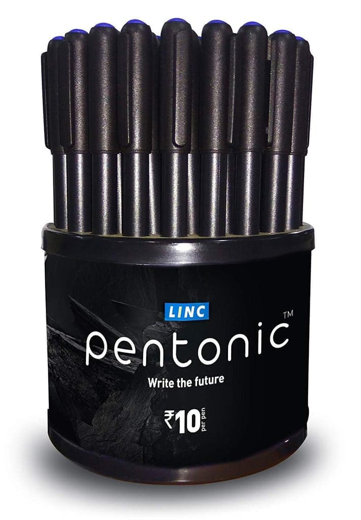Pentonic 0.7Mm Ball Point Pen Tumbler Pack | Black Body | Blue Ink | Pack Of 50 Pens