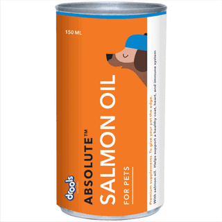 Drools Absolute Salmon Oil Syrup Supplement and Vitamin Supplement Tablets for Dogs Combo Drools Absolute Salmon Oil Syrup Supplement and Vitamin Supplement Tablets for Dogs Combo - 3x150mL + 50pcs