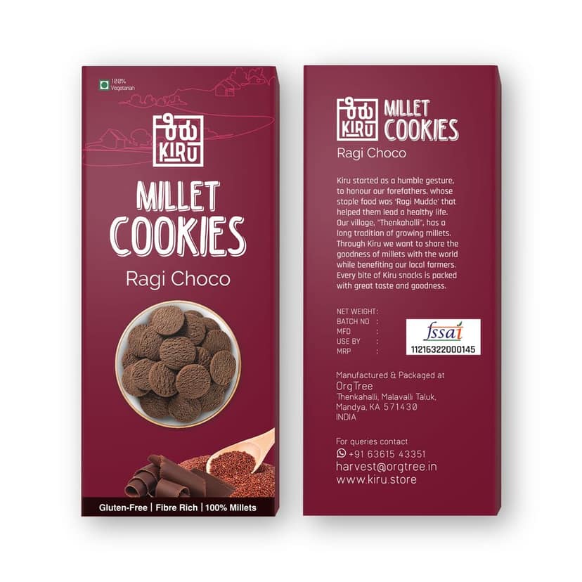 Kiru Ragi Choco Millet Cookies | Pack of 5 view 2