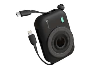 Portronics Power Shutter 15W Wireless Charging, 22.5W Type C PD Output, In Built Type C & 8 Pin Cable, LED Display - Black