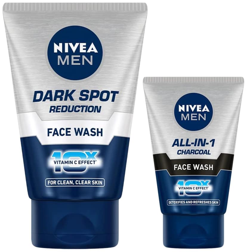 Nivea Men Face Wash, Dark Spot Reduction, 100G And Nivea Men Face Wash, All-In-One, 10X Vitamin C, 50G Nivea Men Face Wash, Dark Spot Reduction, 100G And Nivea Men Face Wash, All-In-One, 10X Vitamin C, 50G - 100g (pack of 2)