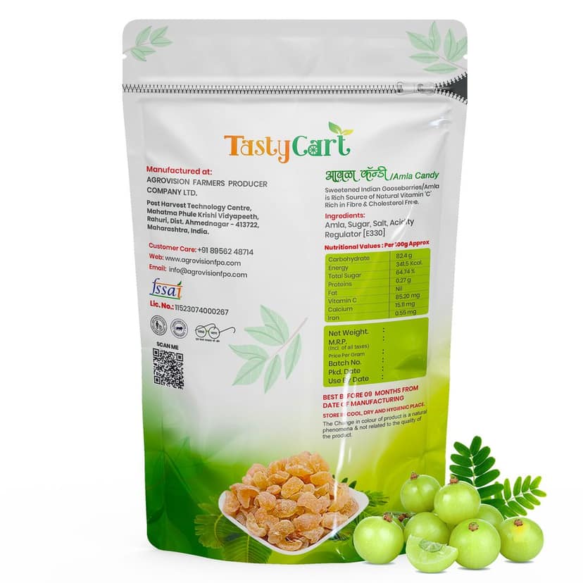 TastyCart Amla Candy, Rich in Vit C, Immunity booster, Vegan (Dried Amla Candy 250 gm) view 2