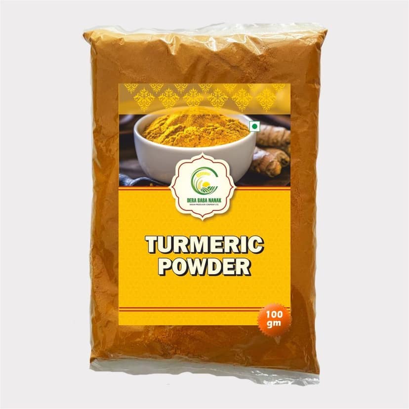 Turmeric Powder 100gm – Dera Bera Nanak Natural Haldi Powder for Flavorful Meals & Health.
