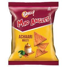 Bingo Mad Angles – Achaari Masti,Crunchy Triangle Chips, Perfect For Snacking, 66 G Pouch
