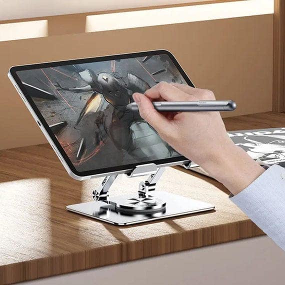 360° ROTATING TABLET STAND METAL ALLOY ADJUSTABLE HEIGHT ROTATION BRACKET view 2