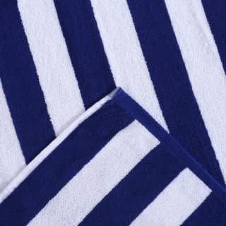 HOME + STUDIO Blue and White Striped Cabana Cotton Stripe Pool Towel, Beach Swimming Spa Towel for Mens & Girls Towel (90 x 180 cm Approx 750 Grams)