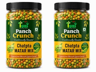 Turf Fresh Premium Panch Crunch MatarMix | Bharuch Special Roasted Five Floavours Chatpta PeasMix | High Panch Protein CrunchyMix Snack | Healthy & Tasty MixNamkeen | Power Packed Anytime Snack