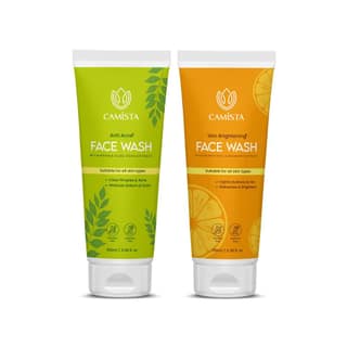 CAMISTA Anti Acne Face Wash with Neem & Aloe Vera Extract & Skin Brightening Face Wash with Orange Peel & Mulberry Extract (Combo)