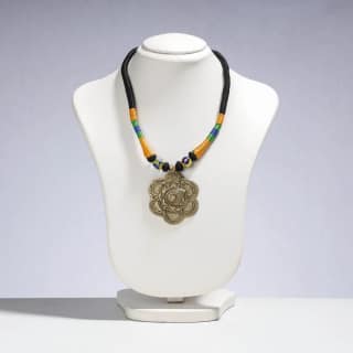 Multicolor Patwa Thread & Brass Pendant Necklace