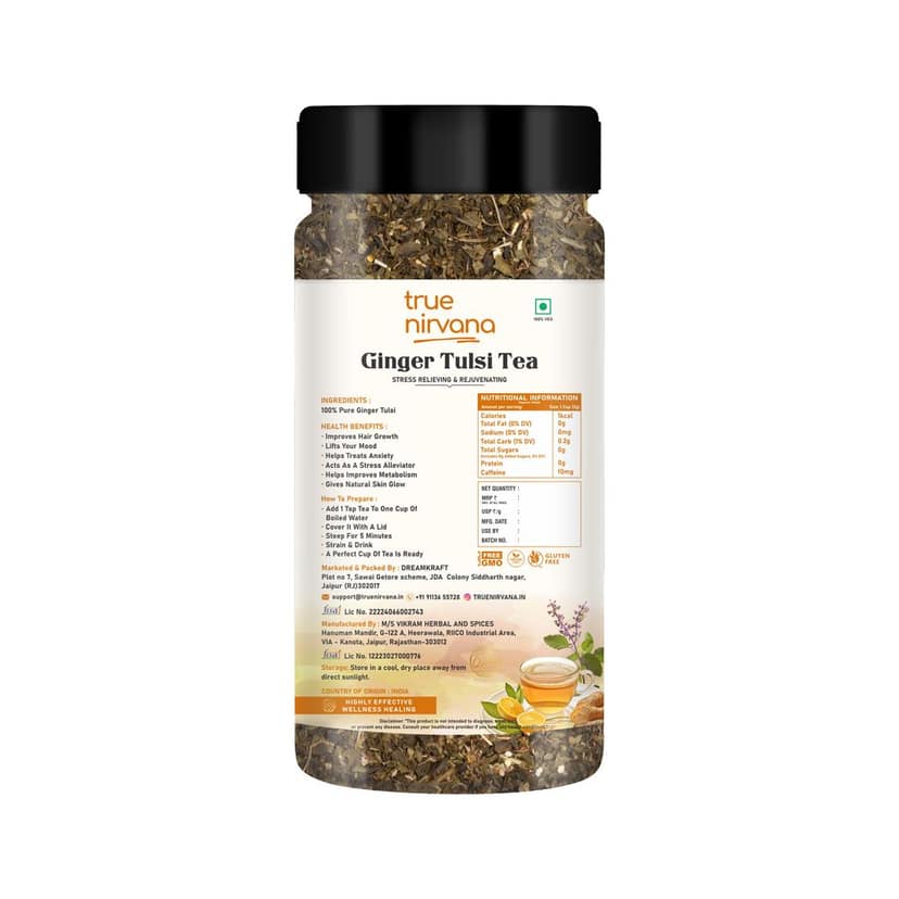 True Nirvana Ginger Tulsi Tea - Stress Relieving & Rejuvenating view 2