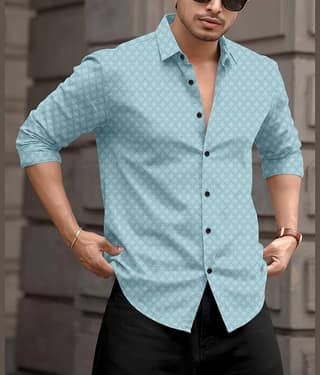 Nofilter Cotton Blend Regular Fit Printed Full Sleeves Men's Casual Shirt - Dark Green ( Pack of 1 )