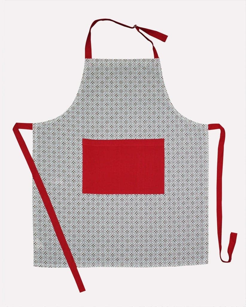 AIRWILL, 100% Cotton Designer Printed Aprons, Sized 65cm in Width & 80cm in Length with 1 Center Pocket, Adjustable Buckle on Top and 2 Long Ties on Both 2 Sides. Pack of 1 piece view 2
