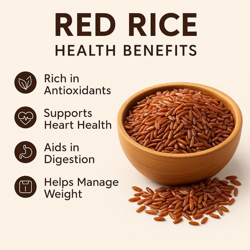 RainbowNest Red Rice - Healthy Whole Grain - High Fiber Red Matta Rice 500g view 2