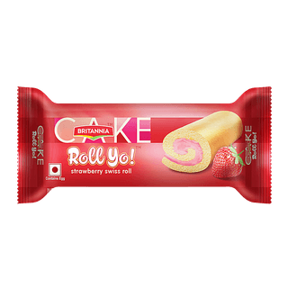 Britannia Rollyo Strawberry Cake, 28 gm