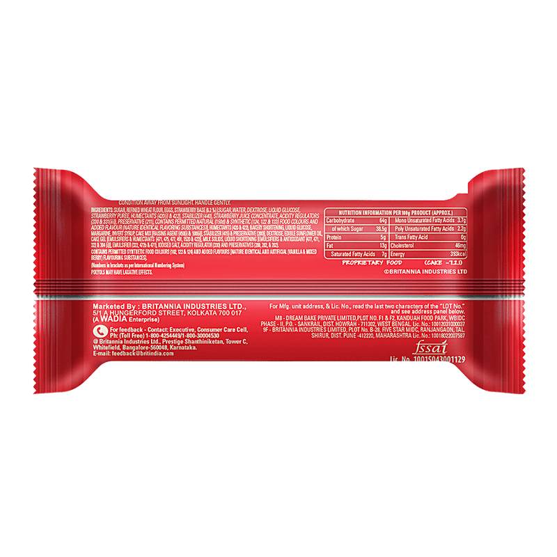 Britannia Rollyo Strawberry Cake, 28 gm view 2