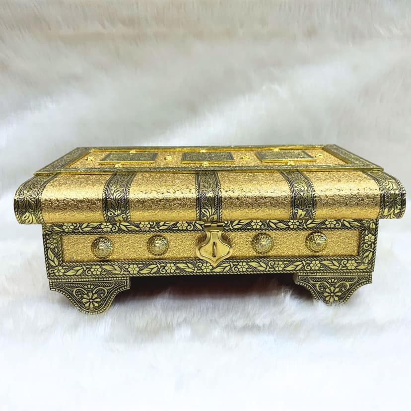 NAVRANG Wooden Meenakari Box For Jewellery, Dry Fruits, sweets Gift for Multipurpose Use
