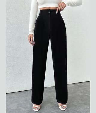 TOOCHKI Pack of 1 Lycra Straight Women's Formal Pants ( Black )