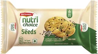 Britannia NutriChoice Seeds Biscuits | 0% Maida & High Fibre, 75 grams