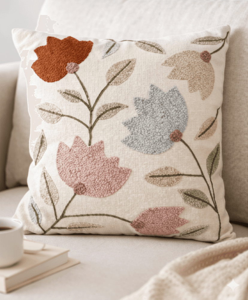 Nature Craaft Hand Embroidered Cotton Cushion Cover 2 Pc view 2