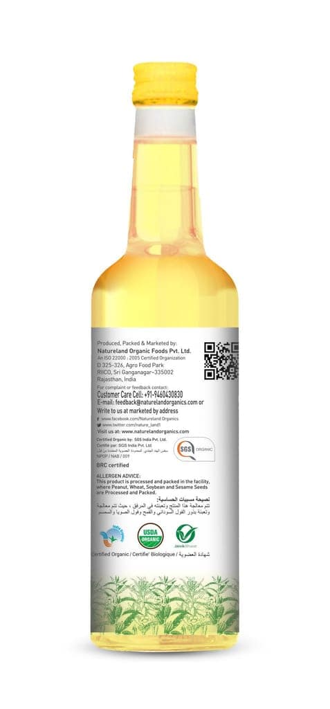 Natureland Organics White Sesame Oil 1 ltr view 2