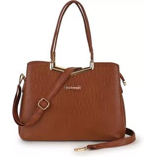 LAIK Handbags for Women Premium PU Leather Shoulder Bags Latest Trendy Design Bag Top Handle Stylish Bag For Ladies Brown