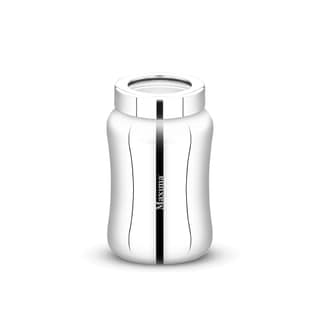 MAXIMA Tulip Stainless Steel Canister - 1300ml | Elegant Circular Design for Tea, Coffee, and Spices | Leak Proof | Airtight Kitchen Storage Container