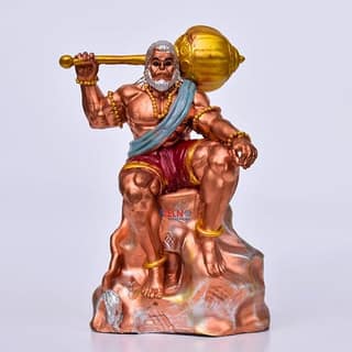 WELNO, Unique Big Bahubali Hanuman Idol Sitting on Mountain, Home Decor Item Hanuman Murti Statue