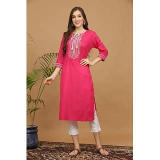 Lakshtish Round Neck Embroideay Kurta
