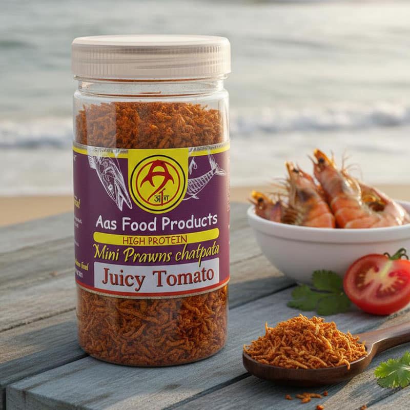 AAS Food Products Mini Prawns Chatpata Juicy Tomato 100gm
