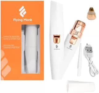 Flying monk 2 in 1 Lipstick Shape Electronic Facial Hair Eyebrow Hair Remover Shaver Waxing For Women- Rechargeable With USB Cable Strips (1 g)