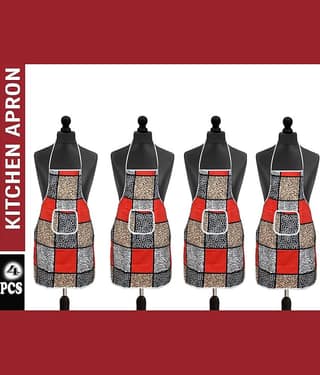 Aazeem Multicolor Half Apron ( Pack of 4 )