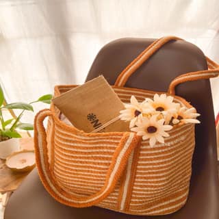 Jute Tote Shopping Bag Brown