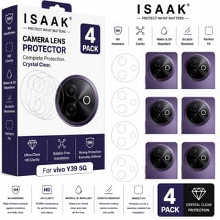 ISAAK Back Camera Lens Protector compatible for Vivo Y39 5G (Pack of 4)
