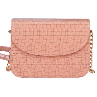 The Wallet Store Premium Brick Style Leather Sling Bag - Peach