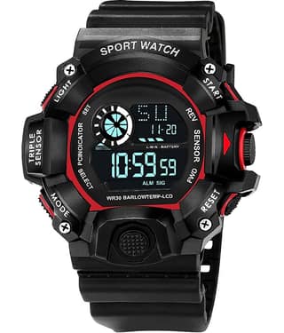 Om Collection - Black Silicon Digital Men's Watch